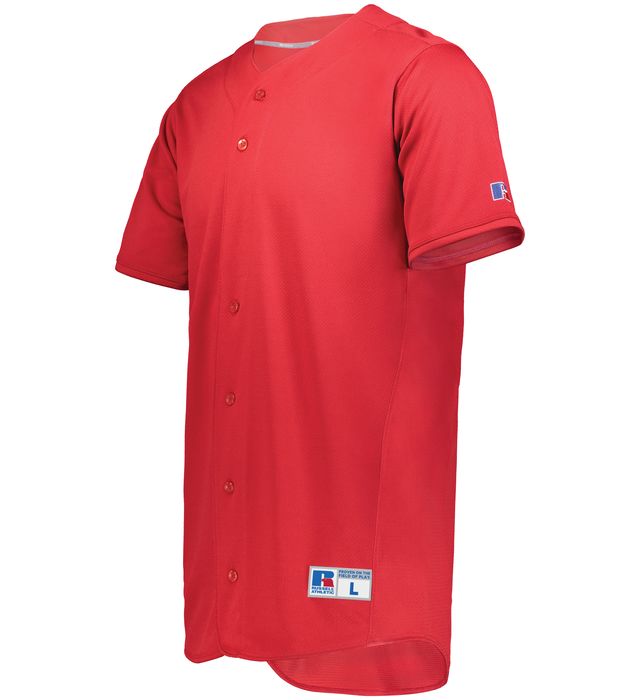 Russell 235JMM Five Tool Full-Button Front Baseball Jersey - True Red, L